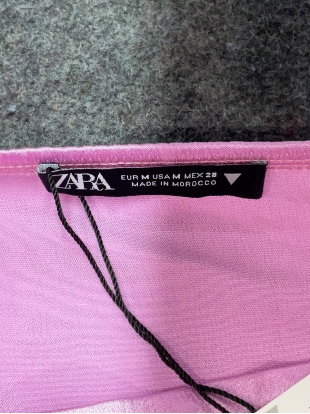 Zara Pink Sheer Puff Sleeve Crop Top Satin Off Shoulder Party Blouse M - Picture 4 of 5